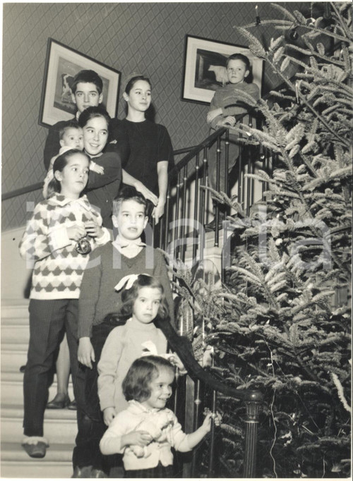 1962 VEVEY Ritratto dei figli di Charlie CHAPLIN con l'albero di Natale *Foto