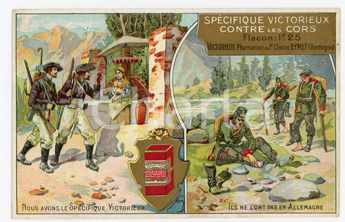 1925 ca SPECIFIQUE VICTORIEUX contre les cors - Illustrated postcard FP NV  Cartolina d'epoca, non viaggiata.CONDIZIONI: FAIRFORMATO: FP    originale e autentica 1