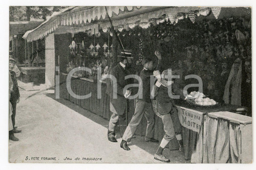 1905 ca PARIS FÃªte Foraine - Jeu de massacre - Carte postale ANIMEE  Cartolina postale d'epoca, non viaggiata.CONDIZIONI: GFORMATO: FP    originale e autentica 1