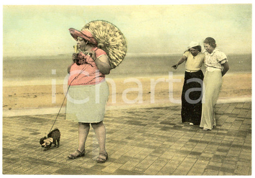 1950ca FRANCE - HUMOUR Fat woman with little dog - Postcard FP NV (2)  Cartolina postale d'epoca, non viaggiata.CONDIZIONI: FAIRFORMATO: FP    originale e autentica 1