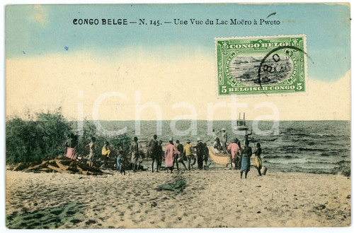1911 CONGO BELGE Une vue du Lac Moero à PWETO Carte postale n.145 FP VG  Cartolina postale d'epoca, viaggiata.CONDIZIONI: FAIRFORMATO: FP    originale e autentica 1