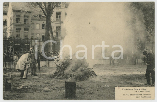 1909 LIEGE Sapeurs pompiers - Les flammes sont maitrisées - Carte postale FP VG  Cartolina d'epoca, viaggiata. FAIR/discreto Lievi smussature agli angoli Formato: FP originale e autentica 1
