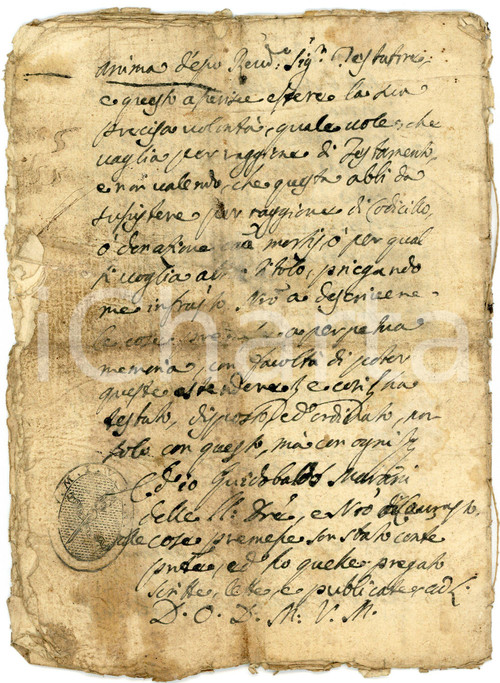 1776 CAVRASTO /BLEGGIO SUPERIORE (TN) Testamento Giovanni COZZINI *Manoscritto Documento manoscritto, con tabellionato del notaio Guidobaldo Murani.PAGINE: 14 (1 bianca) POOR/danneggiato piegature d'epoca e bruniture all'ultima pagina Formato: 15x22 cm originale e autentica 1