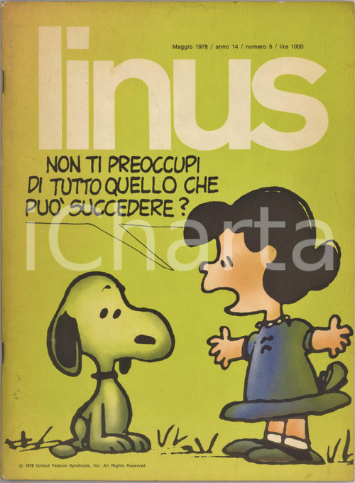 1978 LINUS Anthropology di CREPAX - Ada di ALTAN - Rivista FUMETTI Anno XIV n. 5 Rivista originale d'epoca, illustrata.PAGINE: 106 GOOD/buono ma piegatura angolare e lieve sbrecciatura marginale in copertina Formato: 19x26 cm originale e autentica 1