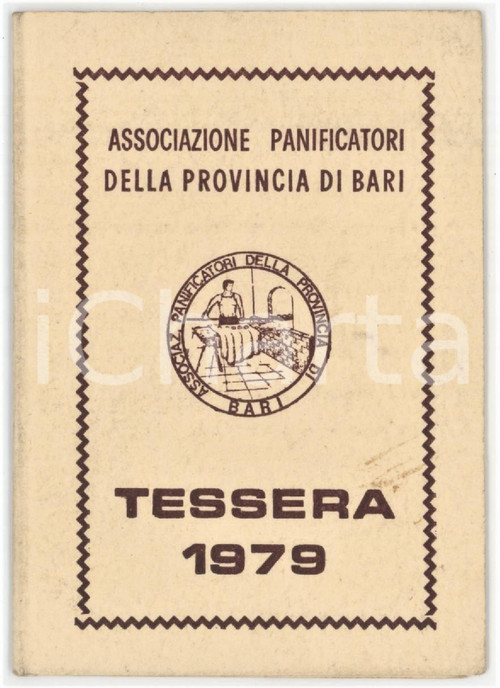 1979 BARI Associazione provinciale panificatori - Tessera di Giuseppe GERNONE
