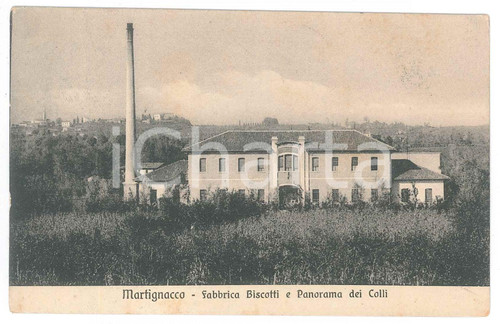 1915 MARTIGNACCO (UD) Fabbrica biscotti e panorama dei colli *Cartolina FP VG