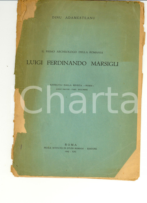 Libro, pubblicazione d epoca 1942 ROMANIA Dinu ADAMESTEANU Luigi Ferdinando MARSIGLI Autograph 1