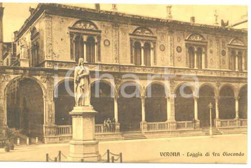 Cartolina originale da collezione 1923 VERONA Loggia di FRA GIOCONDO Cartolina postale FP VG 1