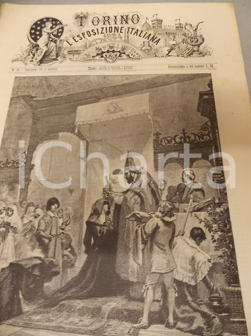 Giornale, rivista storica 1884 TORINO E L ESPOSIZIONE ITALIANA nÂ° 21 Galleria di Belle Arti Rivista 1