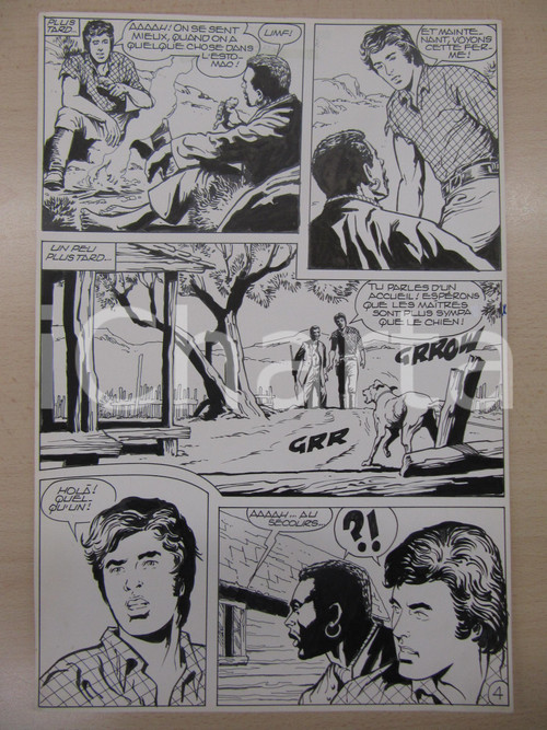 Opera d’arte autentica 1990 BD WESTERN FRANCE BILLY BOYD NÂ° 2 El Cobra! tav.4 Original BERNASCONI LUBE 1