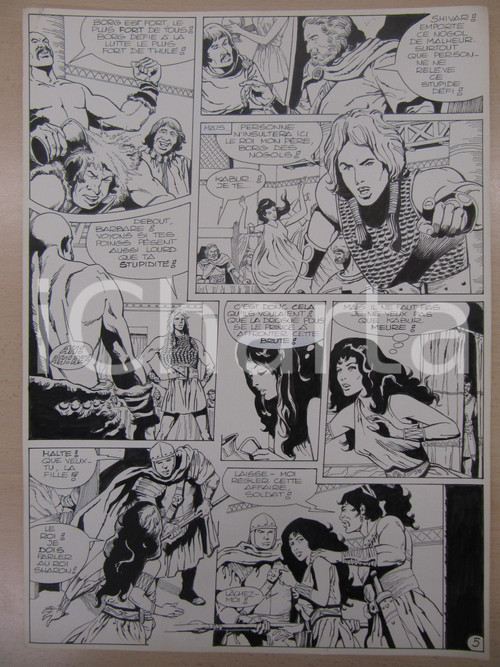 Opera d’arte autentica 1975 BD FANTASY FRANCE La saga de KABUR NÂ° 1 tav.5 Original BERNASCONI LUBE 1