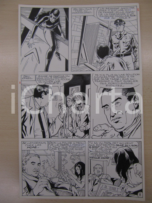 Opera d’arte autentica 1980 BD FRANCE PHENIX NÂ° 6 La vieille dame tav.8 Original BERNASCONI LUBE 1