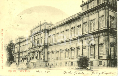 Cartolina originale da collezione 1901 MONZA MB Veduta della VILLA REALE Cartolina FP VG 1