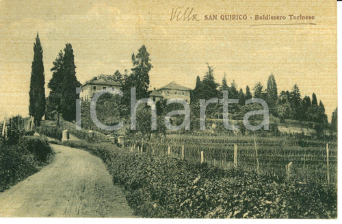 Cartolina originale da collezione 1946 BALDISSERO TORINESE TO Veduta della Villa SAN QUIRICO Cartolina FP VG 1