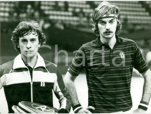 Fotografia d epoca originale 1980 circa ITALIA Tennis Enzo VATTUONE Gianni MARCHETTI Ritratto Fotografia 1