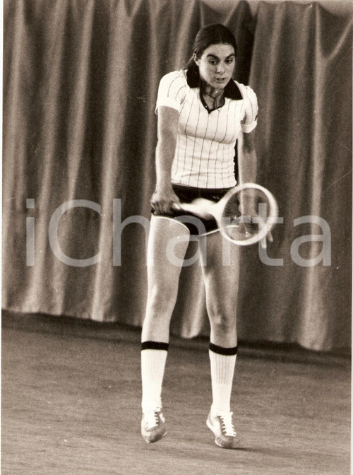 Fotografia d epoca originale 1980 ca TENNIS Sabina SIMMONDS durante un allenamento Fotografia 1