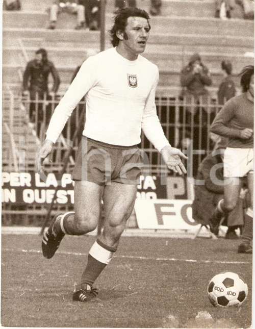 Fotografia d epoca originale 1974 POLONIA Calcio MONDIALI Adam MUSIAL durante allenamento Fotografia 1