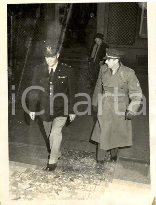 Fotografia d epoca originale 1951 BRUXELLES Generale Dwight EISENHOWER arriva al Ministero degli Esteri Foto 1