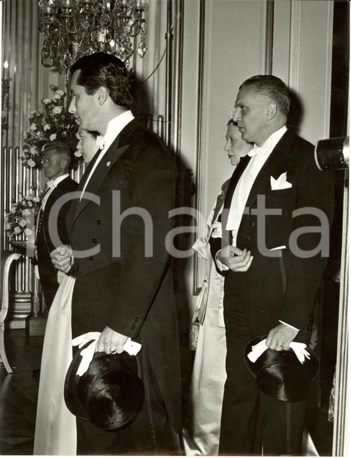 Fotografia d epoca originale 1959 BRUXELLES Fabrizio RUFFO e principi di DANIMARCA Nozze reali Foto 1