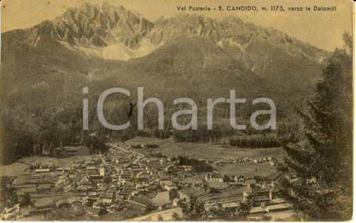 Cartolina originale da collezione 1942 SAN CANDIDO BZ Panorama del paese verso DOLOMITI Cartolina FP VG 1