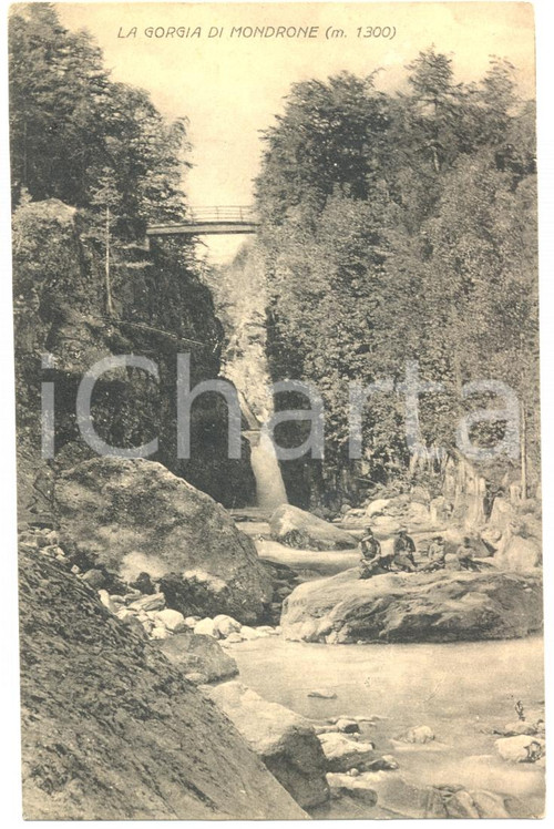 Cartolina originale da collezione 1922 ALA DI STURA TO Veduta della GORGIA di MONDRONE Cartolina FP VG ANIMATA 1