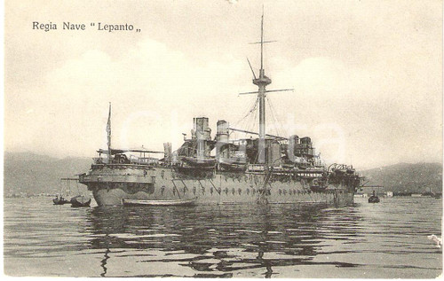 Cartolina originale da collezione 1920 ca MARINA MILITARE Regia Nave LEPANTO Corazzata Cartolina FP NV 1
