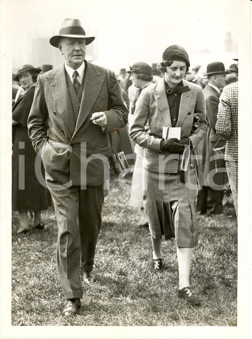 Fotografia d epoca originale 1935 CHESTER UK Hugh GROSVENOR Duke of WESTMINSTER with Monica SHERRIFF Photo 1