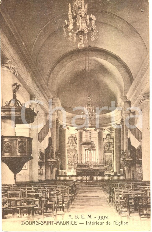 1920 ca BOURG-SAINT-MAURICE Intérierur de l'église *Cartolina postale FP NV