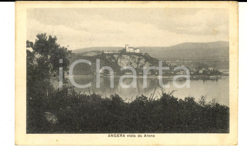1931 ANGERA (VA) La rocca vista da ARONA *Cartolina postale VINTAGE FP VG
