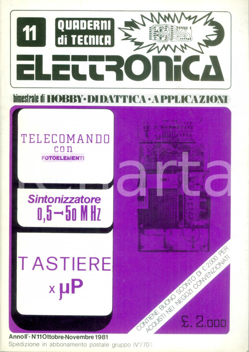 1981 QUADERNI DI TECNICA ELETTRONICA n. 11 Microcomputer *Rivista ILLUSTRATA