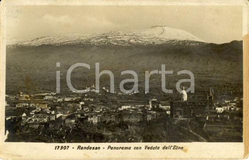 1940 ca RANDAZZO (CT) Panorama con veduta dell'ETNA *Cartolina DANNEGGIATA FP NV