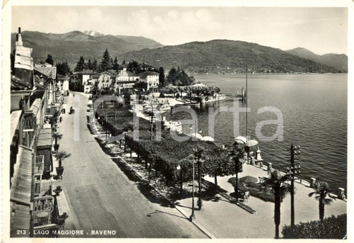 1947 BAVENO (VB) Viale con passanti sul LAGO MAGGIORE *Cartolina FG VG