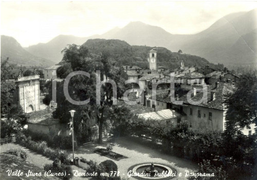 1964 DEMONTE (CN) Veduta dei giardini pubblici e della VALLE STURA *FG VG