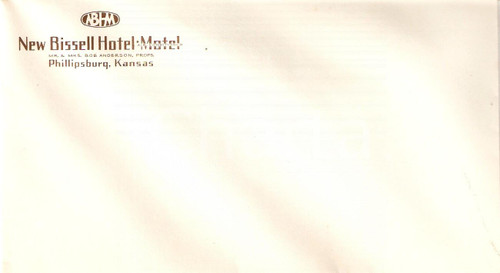 1950 ca PHILLIPSBURG Kansas (USA) Hotel Motel NEW BISSEL *Busta intestata