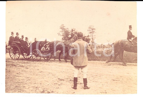 1900 ca AREA LOMBARDA Passaggio di re UMBERTO I in carrozza  *Foto 11 x 8 cm