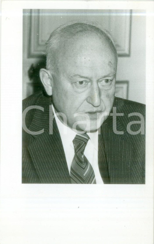 Fotografia d'epoca originale 1990 ca PARIS Politico Pierre PFLIMLIN in conferenza stampa Fotografia 1