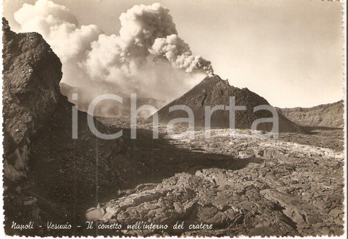 1955 NAPOLI - VESUVIO Conetto eruttico all'interno del cratere *Cartolina FG VG