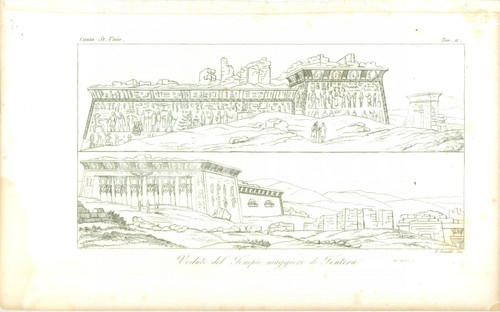 1845 Cesare CANTU' Vedute Tempio Maggiore TENTIRA *Stampa da Storia Universale