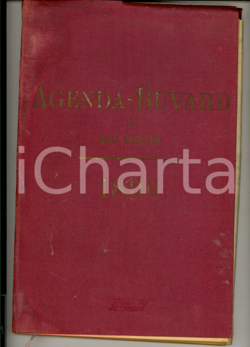 1896 PARIS Agenda-Buvard du BON MARCHE' Illustrata con mappa dei negozi *VINTAGE