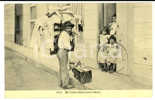 1912 COSTUMI CUBA The Cuban Department Store *Cartolina ANIMATA FP VG