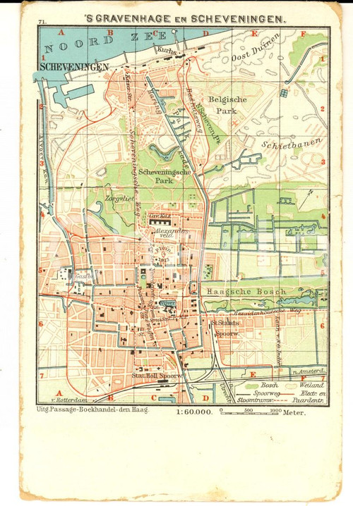 1900 ca L'AIA (NL) Mappa della città *Cartolina postale VINTAGE