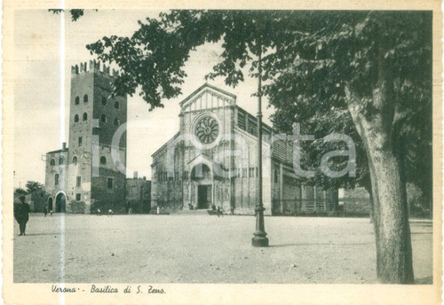 1940 ca VERONA Basilica di SAN ZENO *Cartolina ANIMATA FG NV
