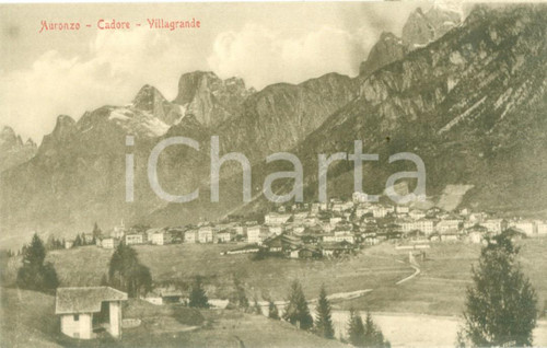 1935 ca AURONZO DI CADORE (BL) Veduta di VILLAGRANDE *Cartolina FP NV