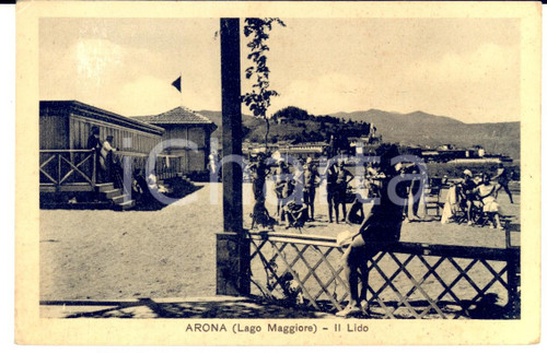 1939 ARONA (NO) Lido sul Lago MAGGIORE *Cartolina ANIMATA bambini FP VG Cartolina postale d'epoca, formato piccolo, viaggiata.CONDIZIONI: FAIR    originale e autentica 1