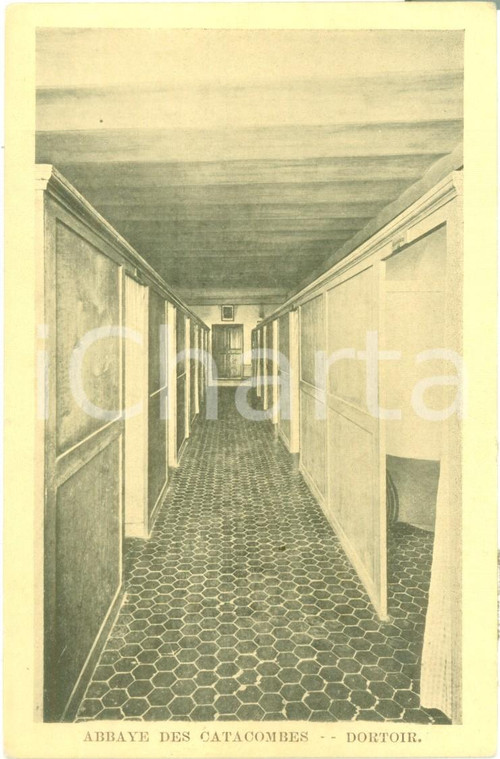 1935 ca ROMA Dormitorio dell'Abbazia delle Catacombe Cartolina FP NV