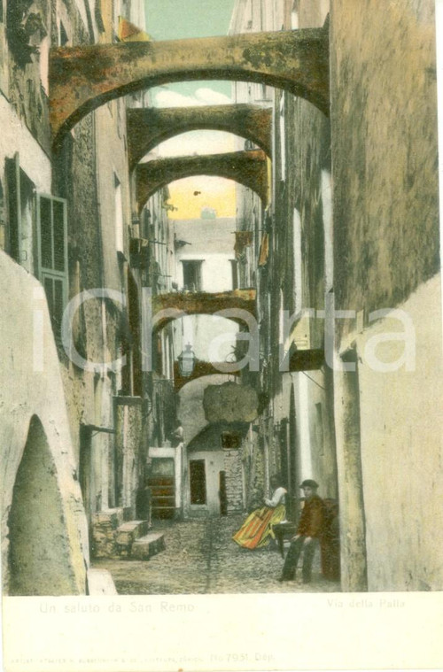 1900 ca SANREMO (IM) Bambini in Via della Palla *Cartolina FP NV