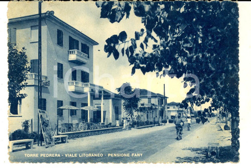 1957 TORRE PEDRERA RIMINI Pensione FANY sul viale Litoraneo *Cartolina FG VG
