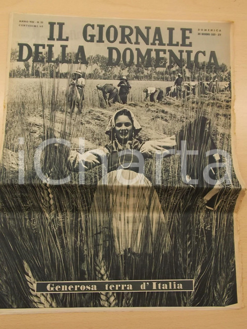 1937 IL GIORNALE DELLA DOMENICA Un campo romano a RAMBOUILLET *Rivista DATA: 20 giugno 1937CONDIZIONI: fair    originale e autentica 1