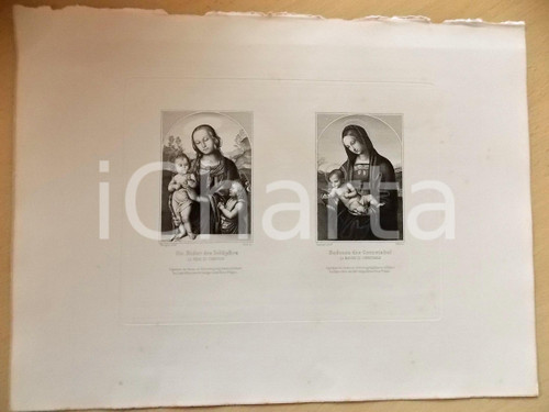 1880 ca ARTE SACRA Madre del Creatore - Madonna Connestabile *Stampa inc. EITEL