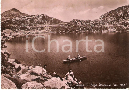 1956 OROPA (BI) Escursionisti con canoa in gita Lago di MUCRONE *Cartolina FG VG